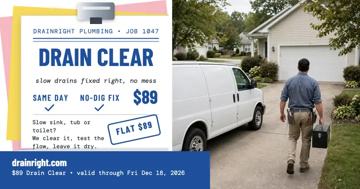 Drainright drain clear plumber post: plumber facebook post template