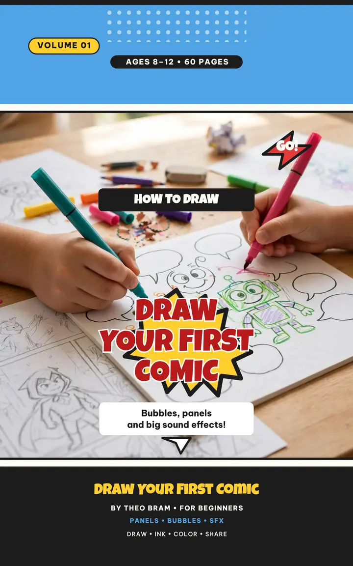 Draw Your First Comic ebook cover template
