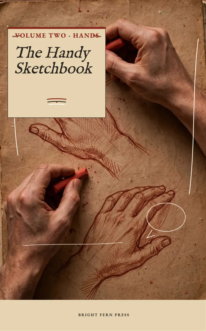Drawing Hands Sketchbook ebook, chalk study: drawing hands ebook template