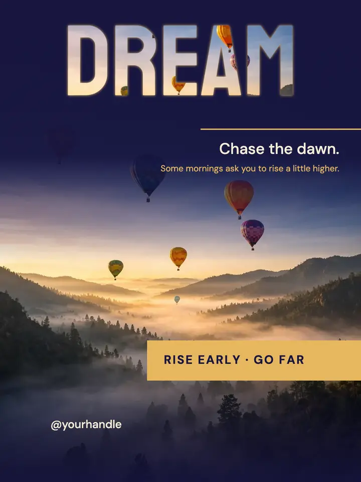 DREAM balloons quote post template