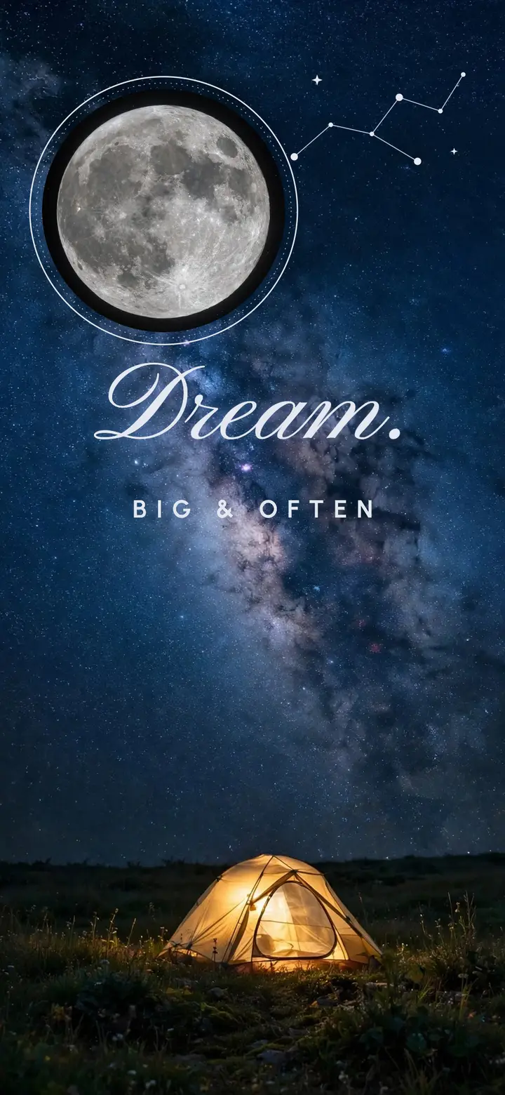 Dream starry tent wallpaper template