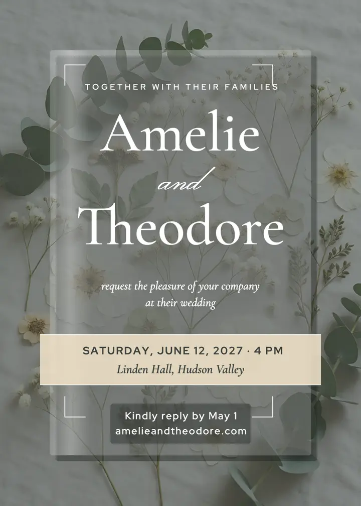 Amelie and Theodore acrylic invitation template