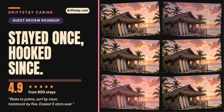 Driftstay Cabins review collage post template