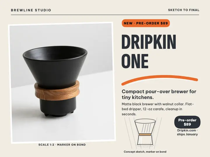 Dripkin One brewer launch slide template