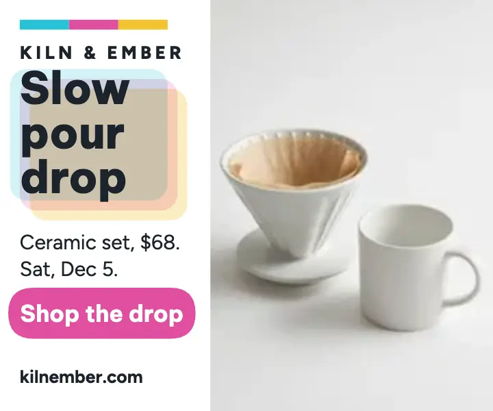 Kiln and Ember pour-over drop ad template