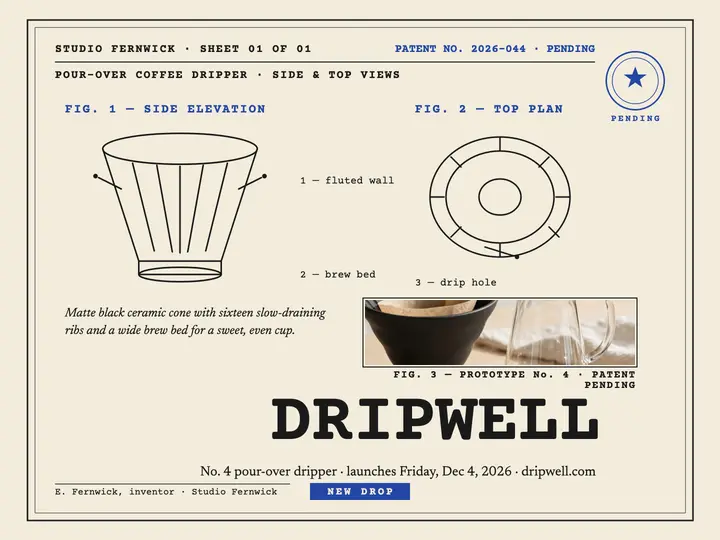 Dripwell dripper patent launch slide: dripper launch slide template