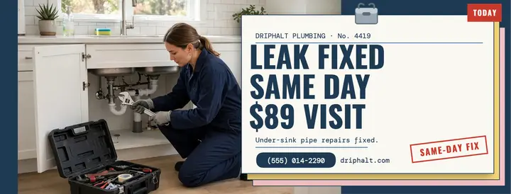Driphalt same-day plumber docket cover: plumber facebook cover template