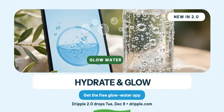 Dripple glow-water app launch post template