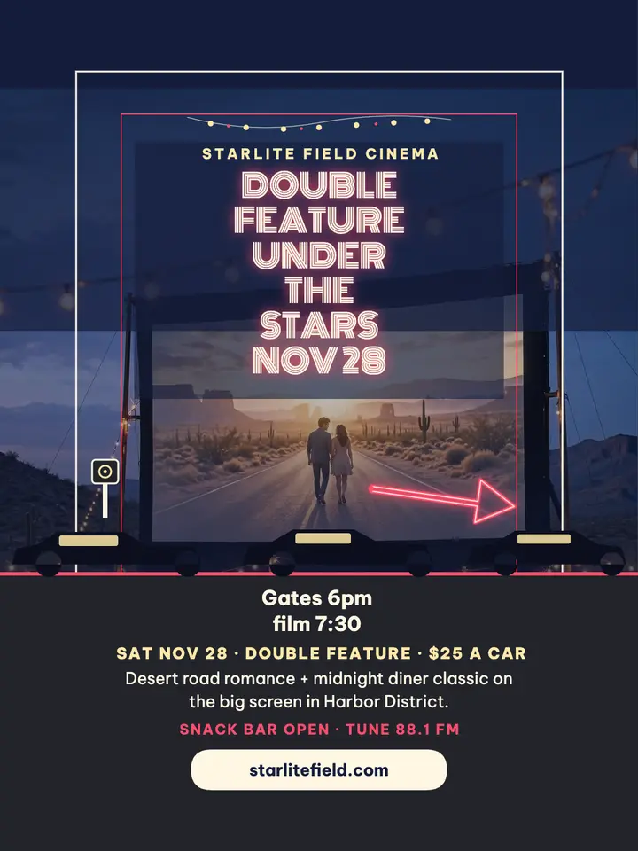 Starlite Field double feature night post: drive-in movie night post template