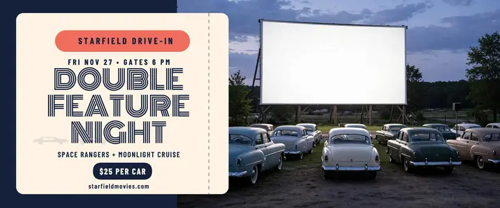 Starfield Drive-In double feature ticket template