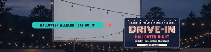 Starlite drive-in Halloween night banner template
