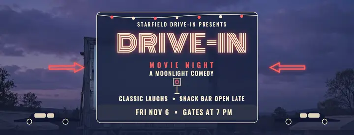 Starfield drive-in movie night cover template