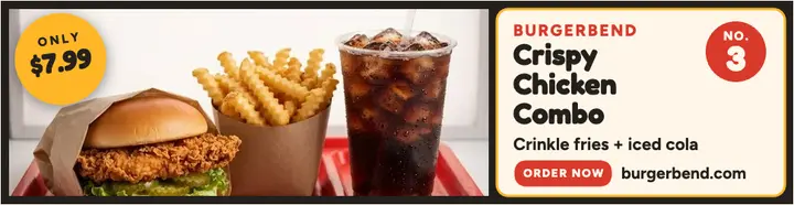 Burgerbend crispy chicken combo billboard template