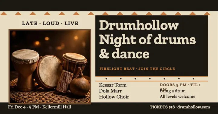 Drumhollow Night drum gathering post template