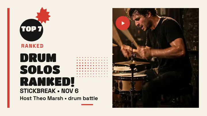 Stickbreak drum solos ranked thumbnail template