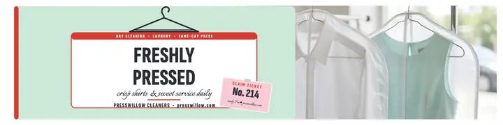 Presswillow dry cleaner cover banner template