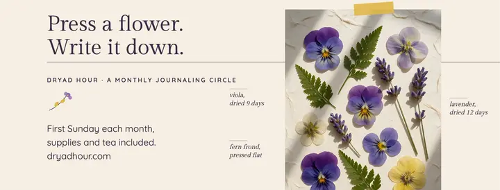 Botanical journaling circle Facebook cover, pressed flora: journaling circle facebook cover template