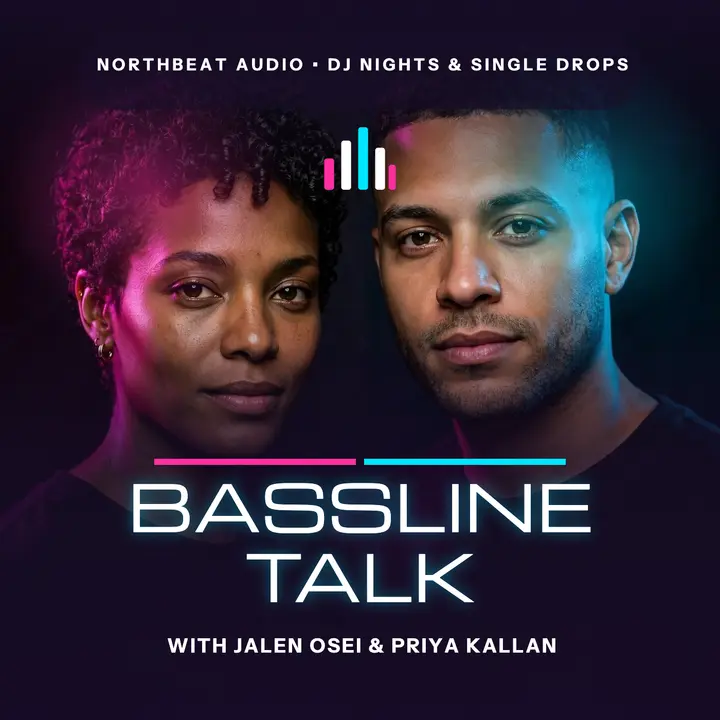 Bassline Talk DJ duo podcast cover template