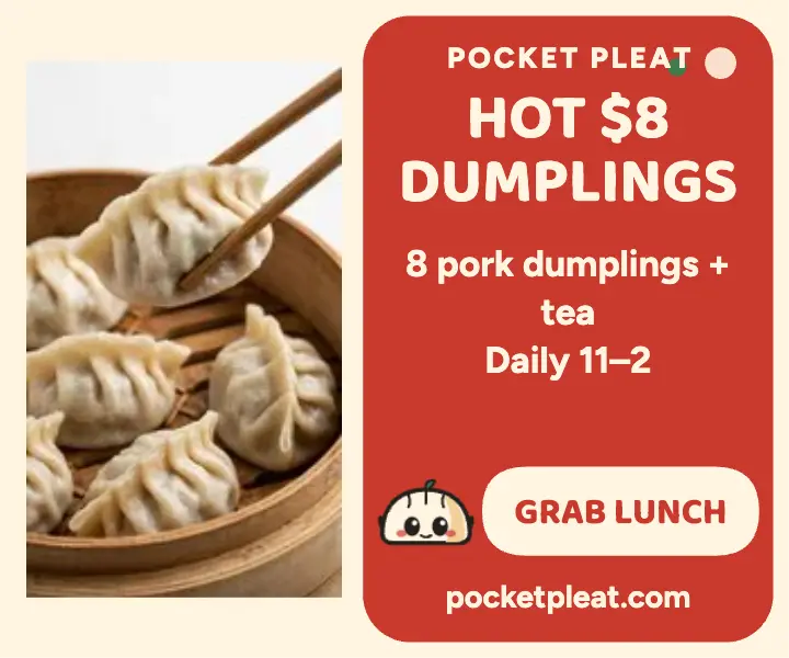 Pocket Pleat dumpling lunch ad: dumpling lunch ad template