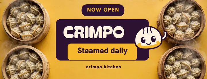 Crimpo dumpling shop now open cover template