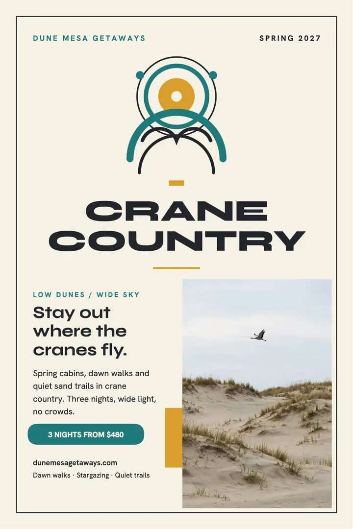 Dune Mesa crane country poster template