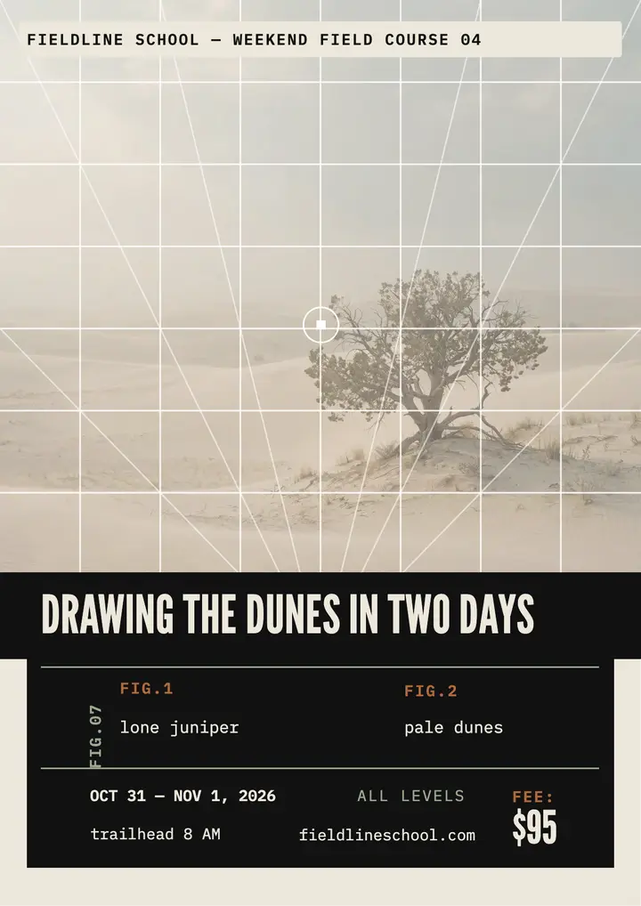 Fieldline dune drawing weekend flyer template