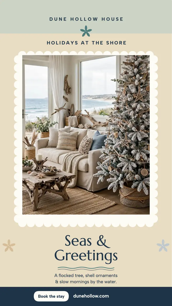 Dune Hollow House coastal greeting template