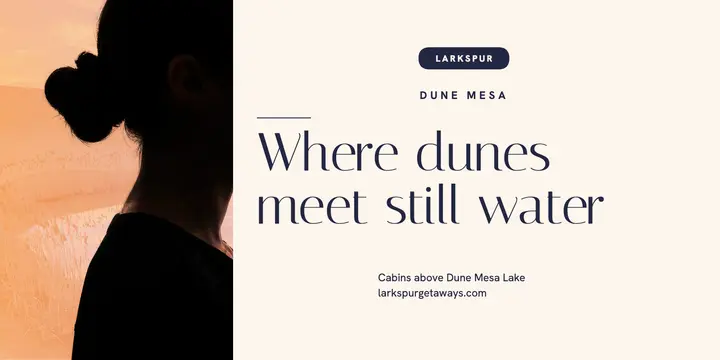 Dune Mesa Lake silhouette getaway post template