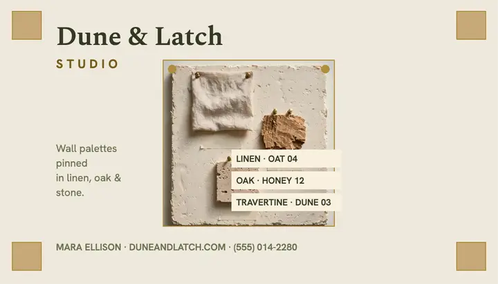 Dune and Latch sample board card template