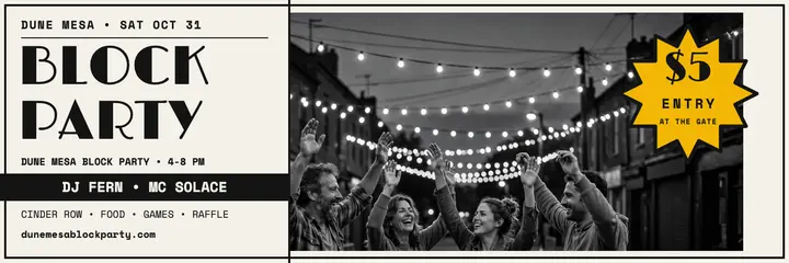 Dune Mesa Block Party header template