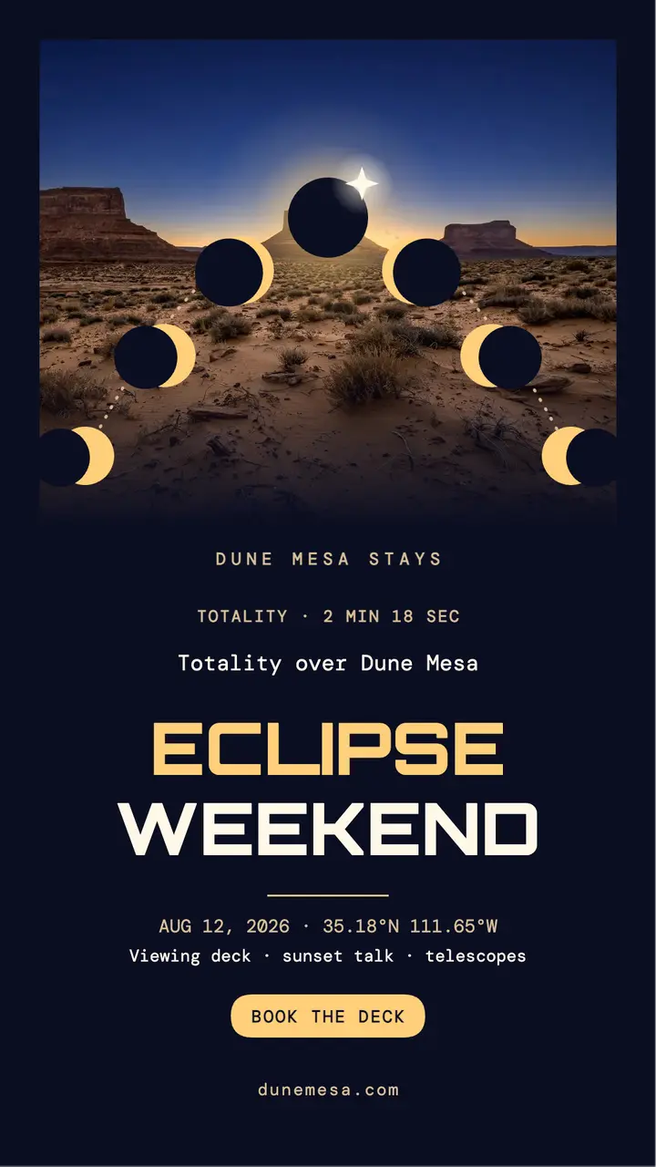 Dune Mesa eclipse weekend story template