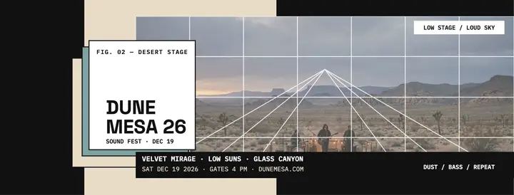 Dune Mesa Sound Fest grid cover: desert music festival cover template