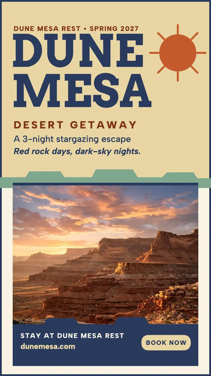 Dune Mesa desert getaway story template