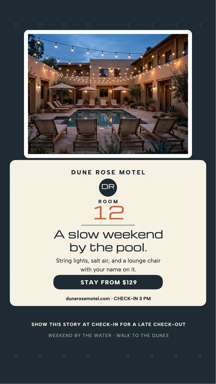 Dune Rose motel keycard story template