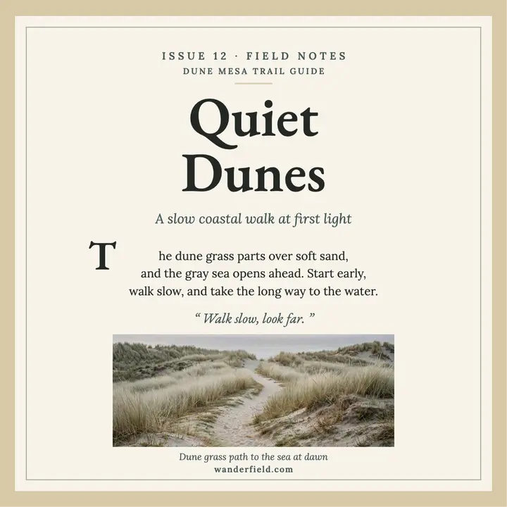 Quiet dune trail walking guide essay post template
