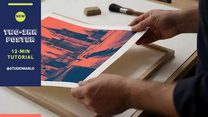 Studio Marlo two-ink poster tutorial thumb template