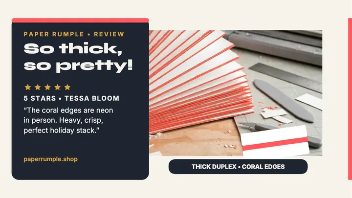 Paper Rumple duplex card review thumbnail template