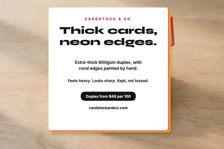 Cardstock and Co duplex edge postcard template