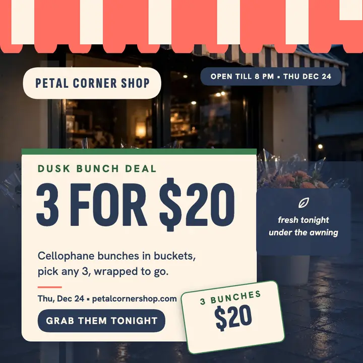 Petal Corner Shop dusk bunch promo template