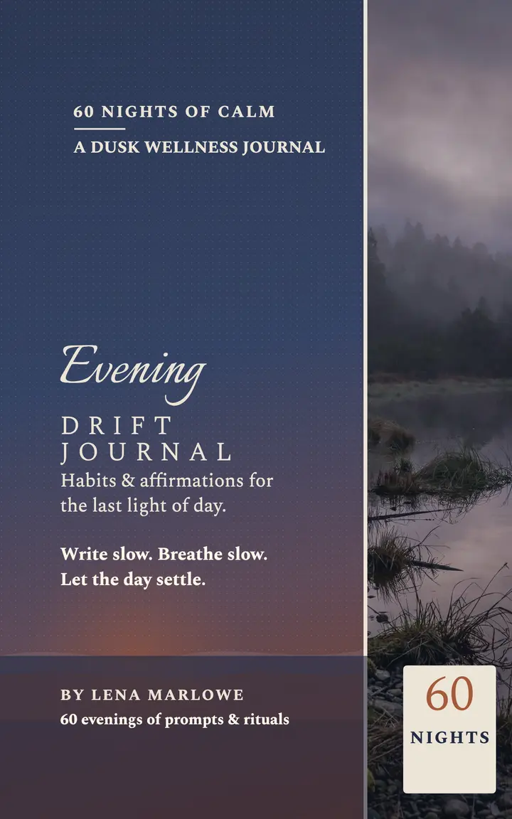 Evening Drift dusk wellness journal cover template