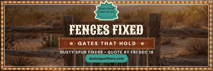 Dusty Spur fence repair header template