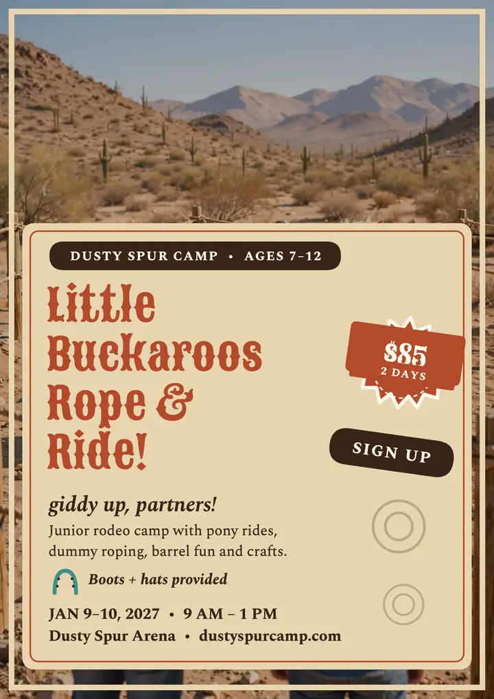 Dusty Spur junior rodeo camp flyer template