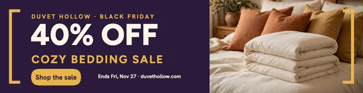 Duvet Hollow Black Friday bedding billboard: black friday bedding sale template