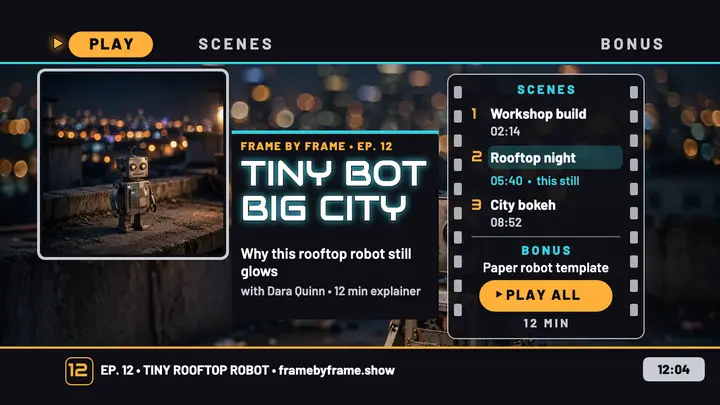 Frame by Frame rooftop robot DVD menu thumbnail template