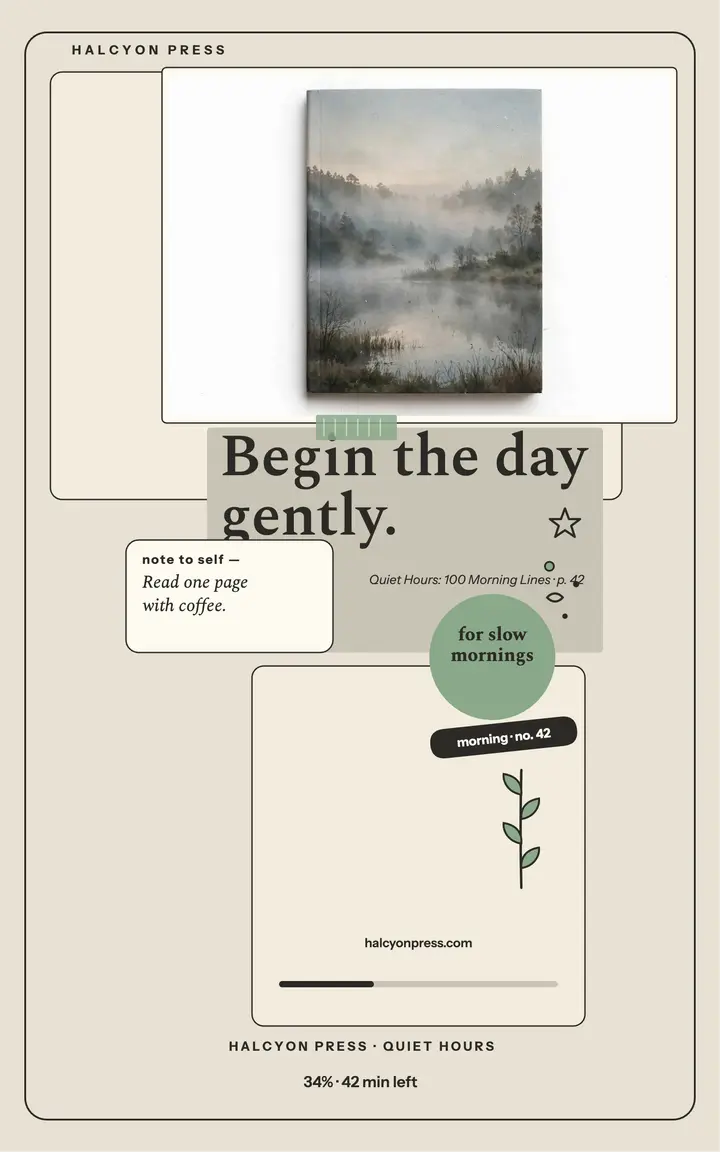 Morning lines e-ink ebook page template