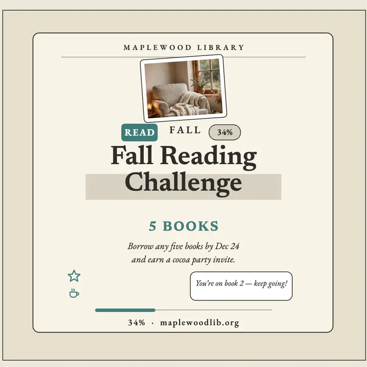 Maplewood fall reading challenge e-reader post template