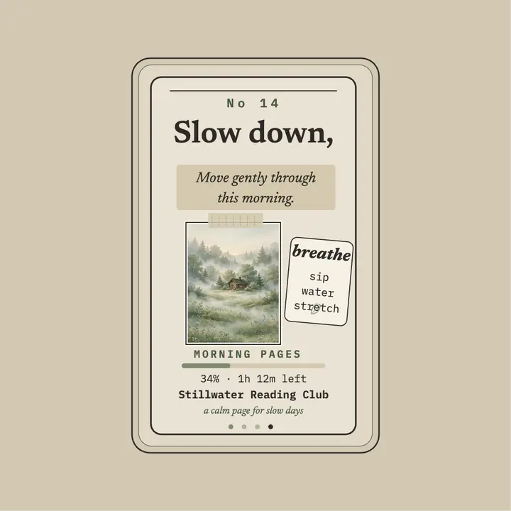 Morning affirmation e-reader page template
