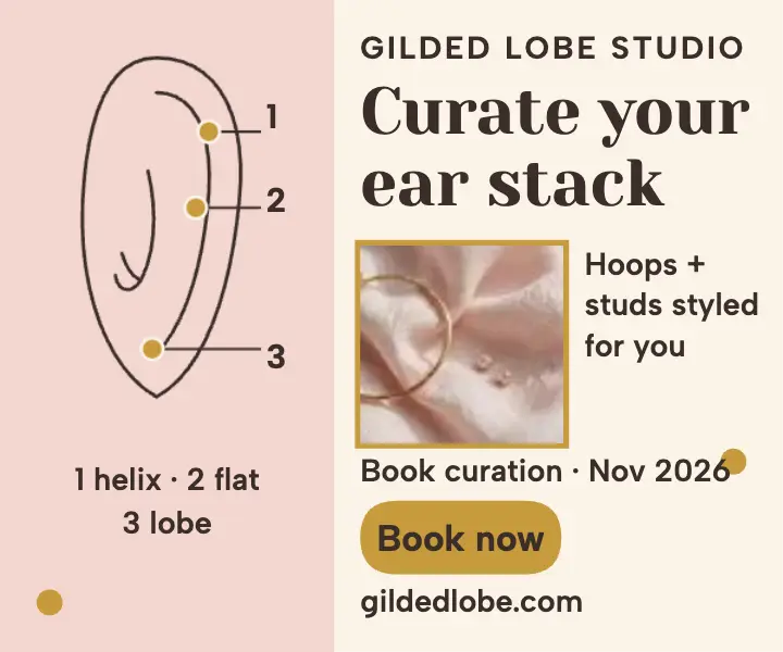 Gilded Lobe ear curation chart ad template