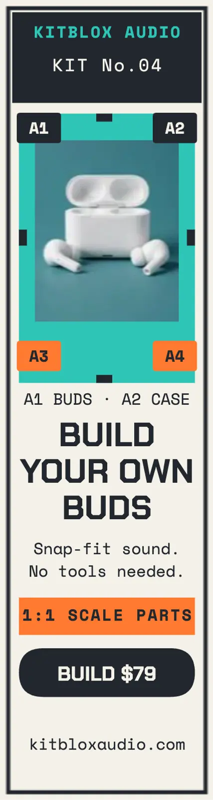 Kitblox earbuds kit skyscraper ad template