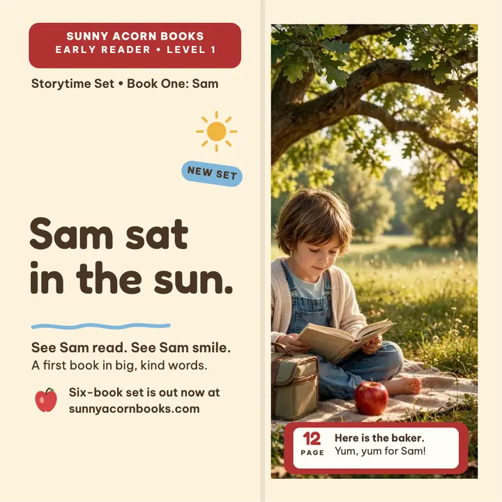 Sunny Acorn early reader storytime sampler template